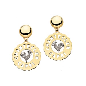 Mono Orecchino Chantecler Logo medi Gallo in oro e diamanti Mono Orecchino Chantecler Logo medi Gallo in oro e diamanti