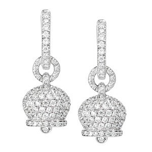 Mono Orecchino In oro Bianco Piccolo Chantecler Campanella e diamanti Mono Orecchino In oro Bianco Piccolo Chantecler Campanella e diamanti