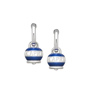 Monorecchino Chantecler campanella micro DOLCE VITA Capriness in argento e smalto bianco e blu Monorecchino Chantecler campanella micro DOLCE VITA Capriness in argento e smalto bianco e blu