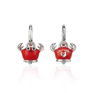 Monorecchino Chantecler granchio micro in argento smalto rosso e diamanti neri Monorecchino Chantecler granchio micro in argento smalto rosso e diamanti neri