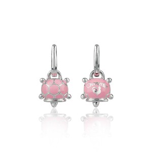 Monorecchino Chantecler tartaruga micro in argento smalto rosa e diamante bianco Monorecchino Chantecler tartaruga micro in argento smalto rosa e diamante bianco