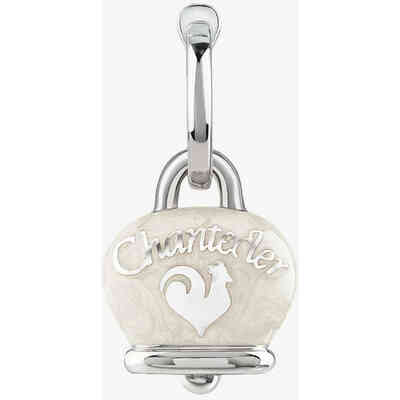 Monorecchino in Argento Chantecler Campanella Media e Smalto Bianco Perlato con Faraglioni sul retro Monorecchino in Argento Chantecler Campanella Media e Smalto Bianco Perlato con Faraglioni sul retro