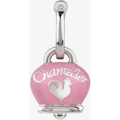 Monorecchino in Argento Chantecler Et Voilà Campanella media con smalto Rosa e Farfalla sul retro Monorecchino in Argento Chantecler Et Voilà Campanella media con smalto Rosa e Farfalla sul retro