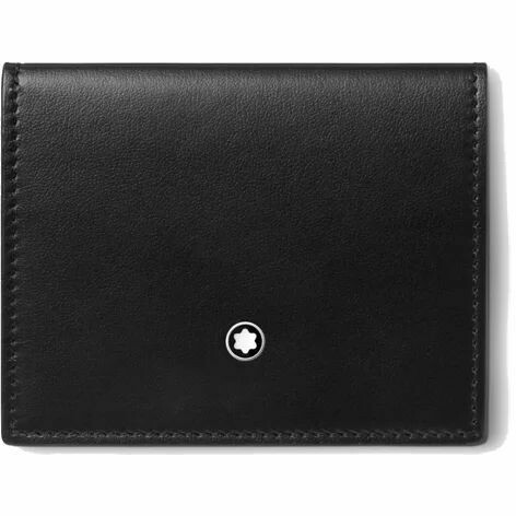 Montblanc credit card holder 4 compartments in black leather
