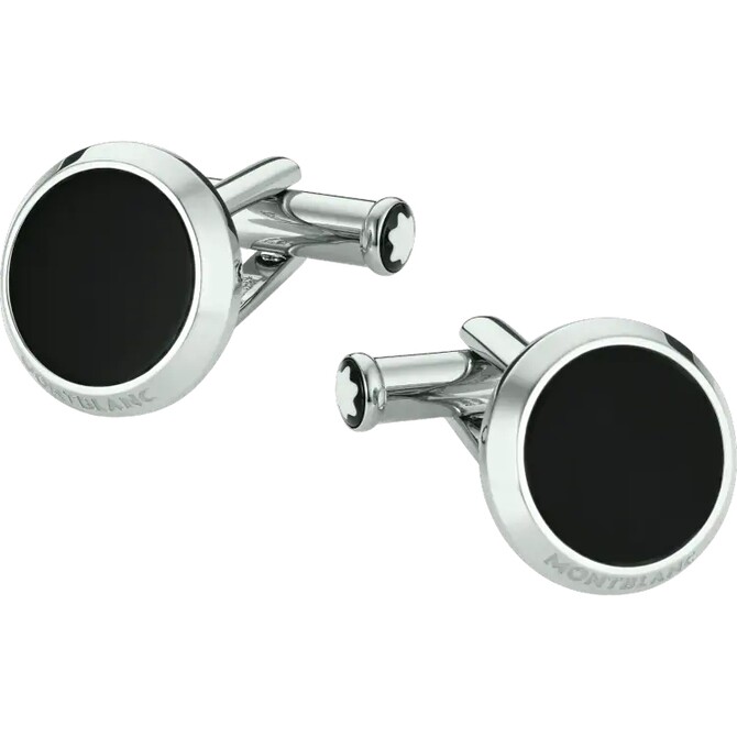 Montblanc Icon round cufflinks with black onyx