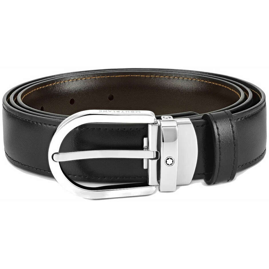 Montblanc Men's belt in reversible leather with horseshoe buckle