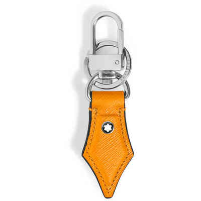 Montblanc orange leather key ring in the shape of a nib