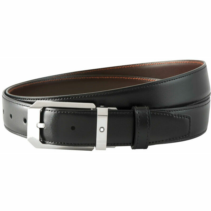 Montblanc reversible belt in leather and steel buckle