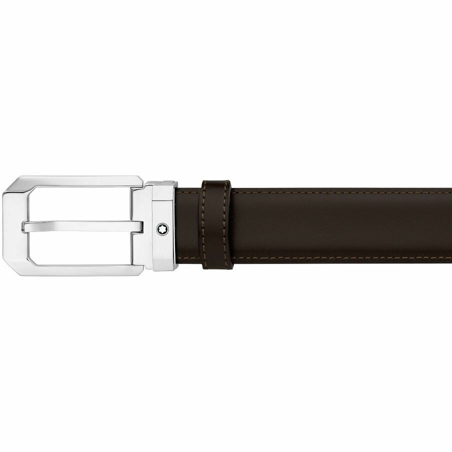 Montblanc reversible belt in leather and steel buckle