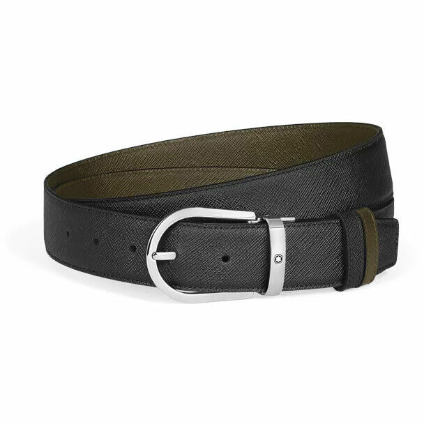 Montblanc Sartorial Reversible Belt in Khaki Black 35mm
