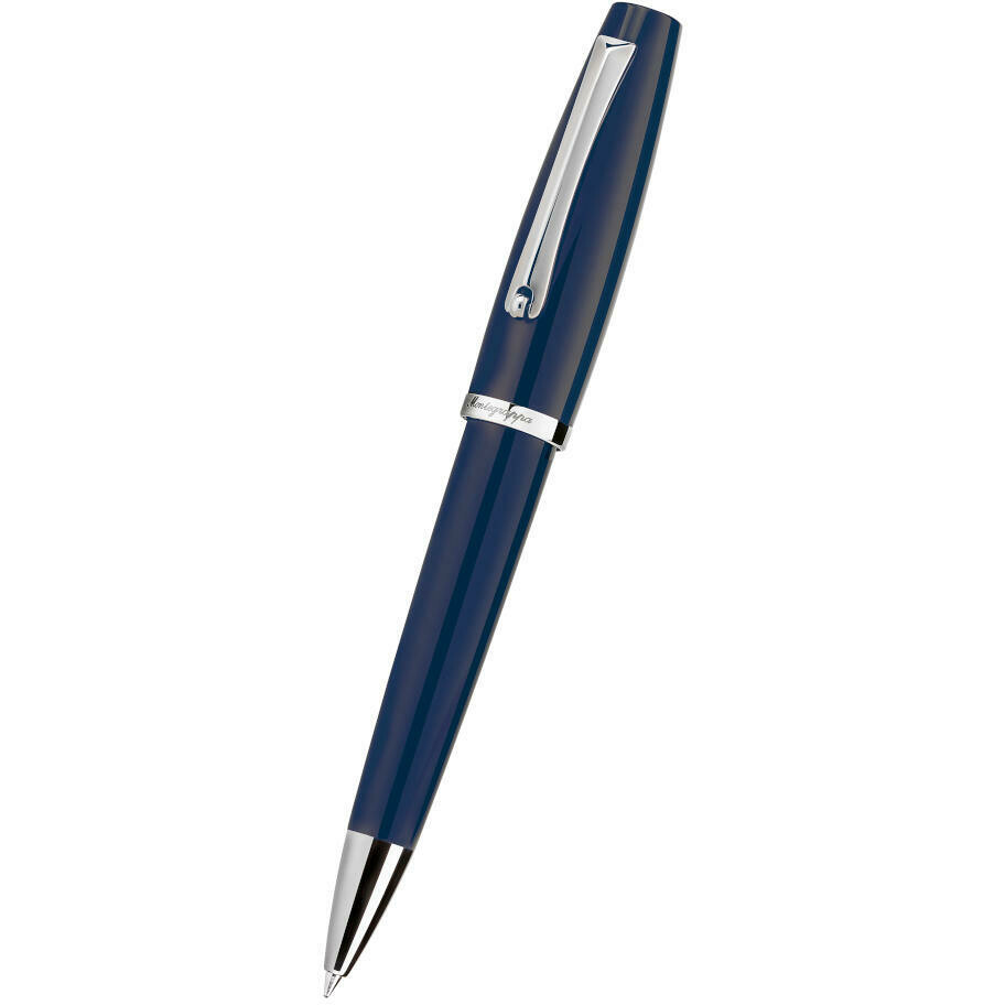 Montegrappa Manager blue ballpoint pen with steel finishes