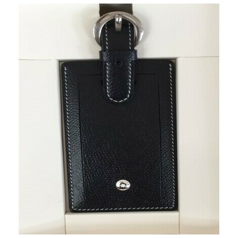 Montblanc name holder for suitcases in black leather