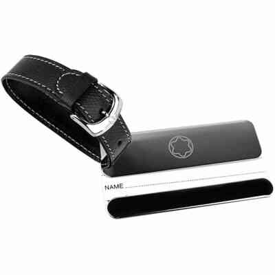 Name holder for Montblanc suitcases in steel and leather Name holder for Montblanc suitcases in steel and leather