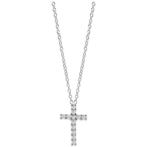Necklace in white gold and diamond Salvini cross