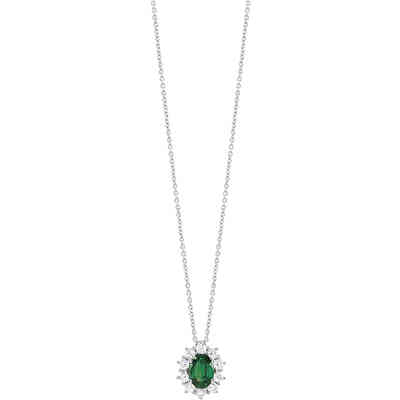 Necklace in white gold, emerald and diamonds Salvini Love for Color Necklace in white gold, emerald and diamonds Salvini Love for Color
