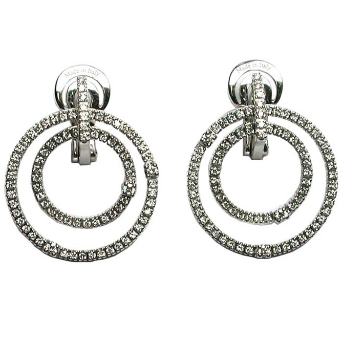 Orecchini a cerchio Damiani in oro bianco e brillanti