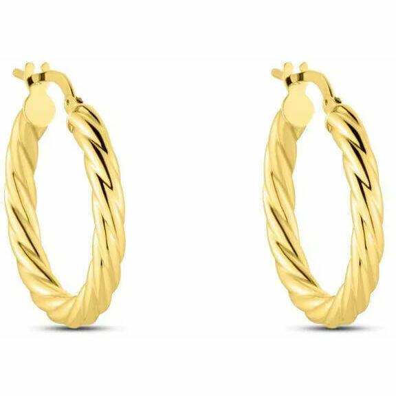 Orecchini a Cerchio Torchon in oro giallo Stroili 15mm