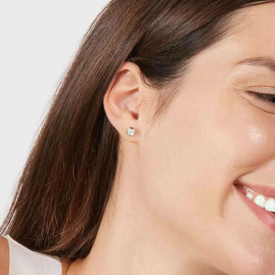 Orecchini a lobo in Argento con Zircone Stroili