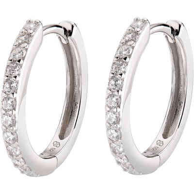 Orecchini Amen a cerchio in argento e zirconi 15 mm Orecchini Amen a cerchio in argento e zirconi 15 mm