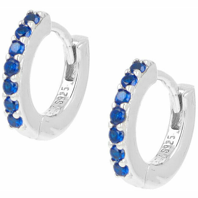 Orecchini Amen a cerchio in argento e zirconi Blu