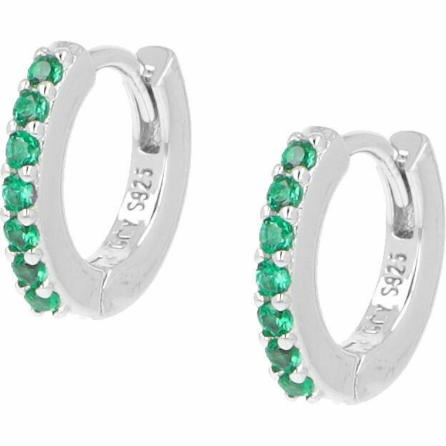 Orecchini Amen a cerchio in argento e zirconi Verdi