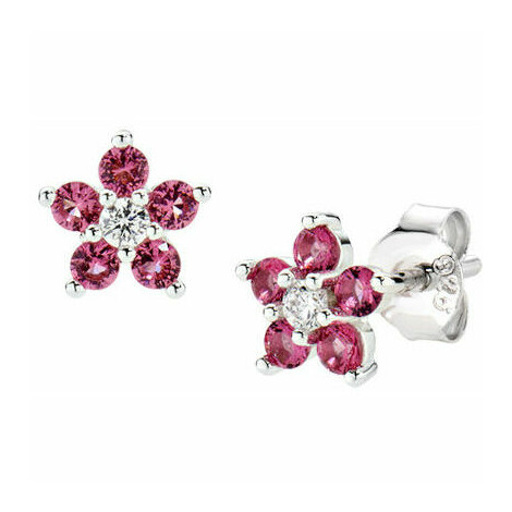 Orecchini Amen Fiore con petali rosso ciliegia