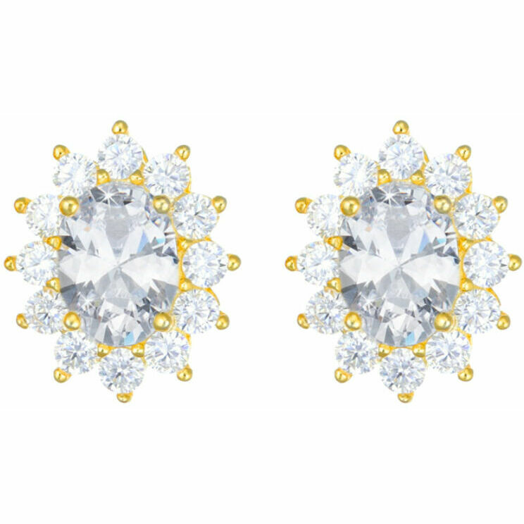 Orecchini Amen in argento dorato con zirconi bianchi