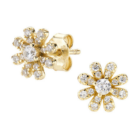 Orecchini Amen Margherita dorata con zirconi