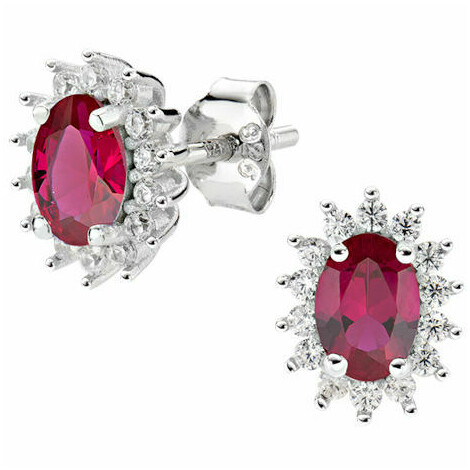 Orecchini Amen Mini Royal con zircone rosso ciliegia