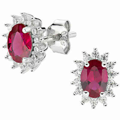 Orecchini Amen Mini Royal con zircone rosso ciliegia Orecchini Amen Mini Royal con zircone rosso ciliegia