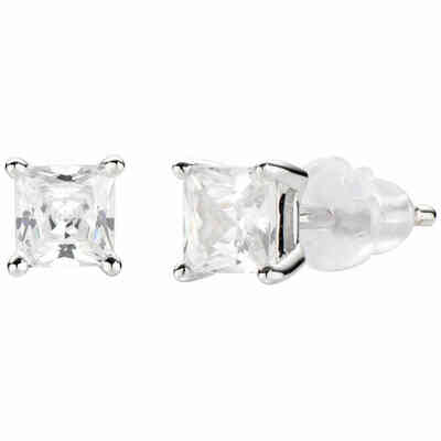 Orecchini Amen punto luce e zirconi quadranti 4 mm