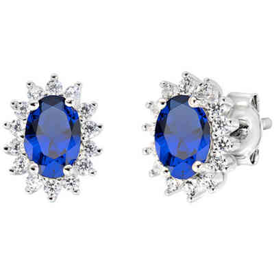 Orecchini Amen Royal Lady Mini Zirconi Blu Orecchini Amen Royal Lady Mini Zirconi Blu