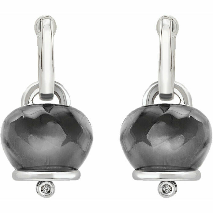 Orecchini Chantecler Campanella in argento resina nera e diamante