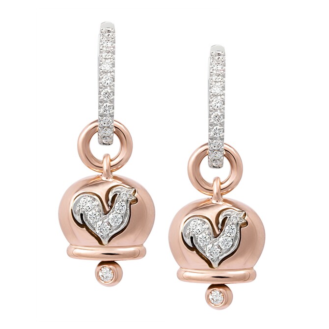 Orecchini Chantecler Campanella piccola in oro rosa e pave di diamanti