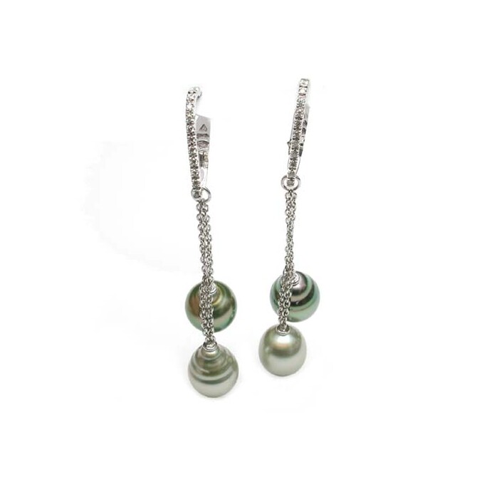 Orecchini Damiani in oro bianco e perle