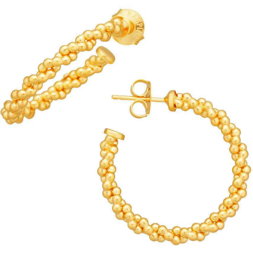 Orecchini Giovanni Raspini Cerchio Treccia Medi Dorati