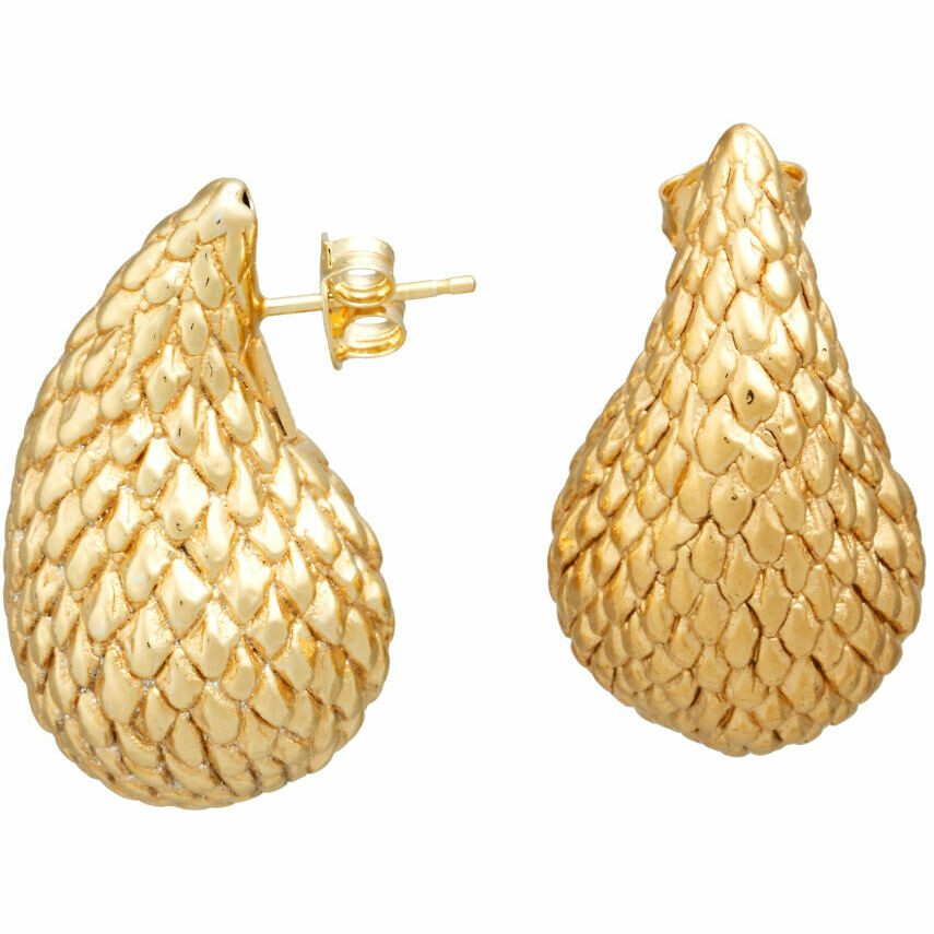 Orecchini Giovanni Raspini Goccia Coccodrillo in argento dorato