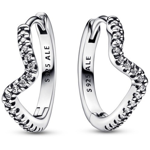 Orecchini Pandora Cerchi Onde Pietre Luminose