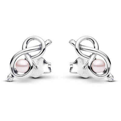 Orecchini Pandora Legame infinito con Perla Rosa Artificiale Orecchini Pandora Legame infinito con Perla Rosa Artificiale
