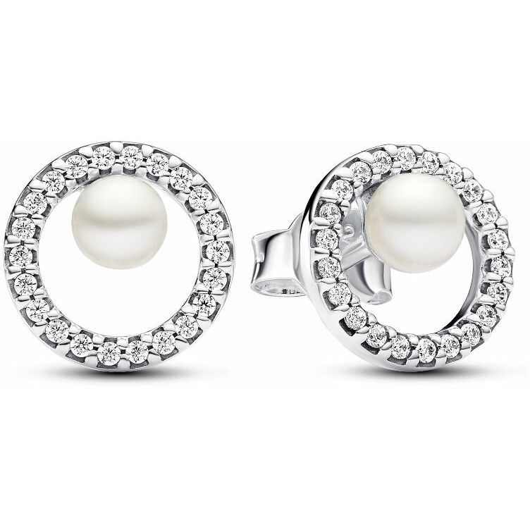 Orecchini Pandora Perle d'Acqua Dolce Coltivate e Pavè Franco