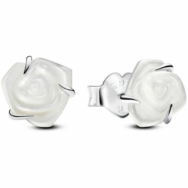 Orecchini Pandora Rosa Bianca in argento