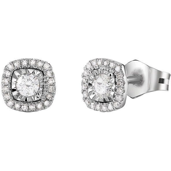 Orecchini punto luce Bliss Rugiada in oro bianco e diamanti