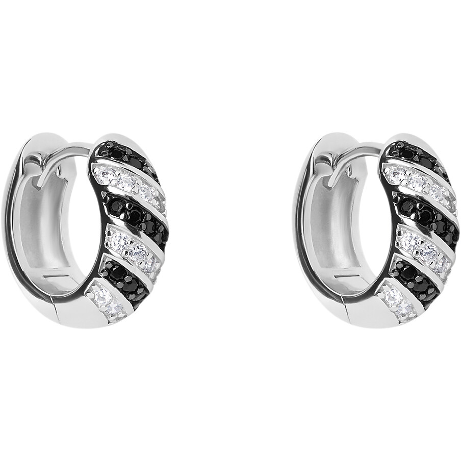 Orecchini Stroili argento con zirconi bianchi e neri
