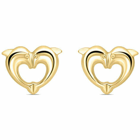 Orecchini Stroili Delfini a forma di cuore in oro
