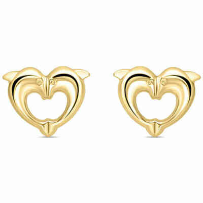 Orecchini Stroili Delfini a forma di cuore in oro Orecchini Stroili Delfini a forma di cuore in oro