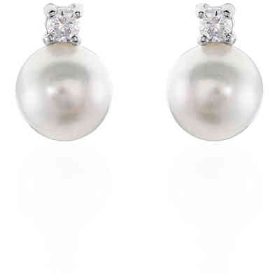 Orecchini Stroili in argento con perla e punto luce