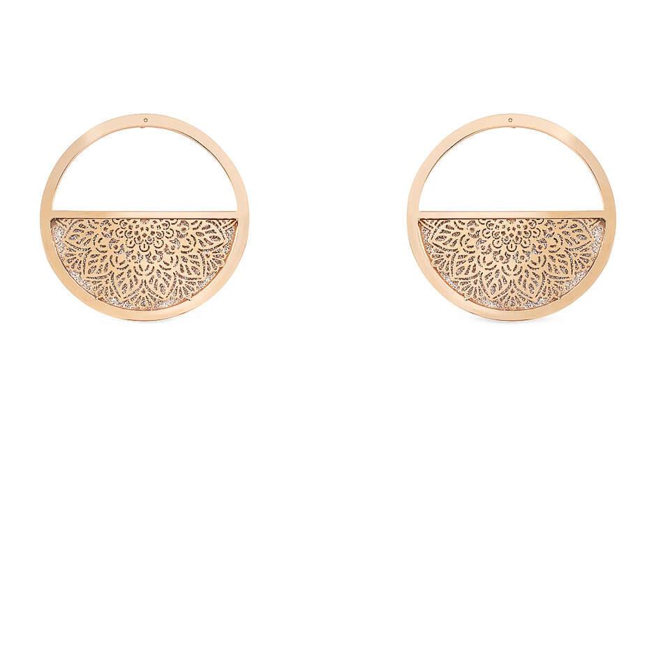 Orecchini Stroili tondi Lady Shine in acciaio rosa