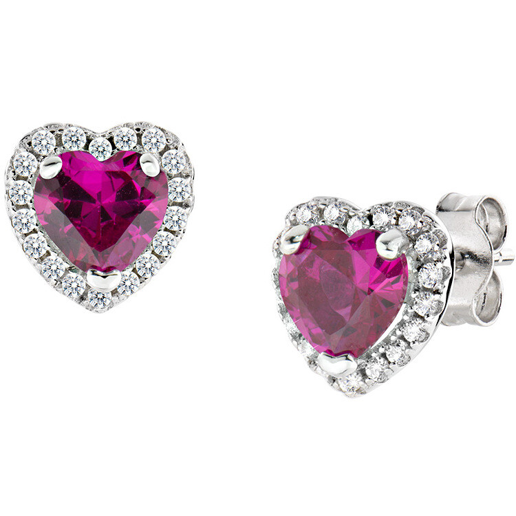 Orecchino Amen Cuore Rubino in argento