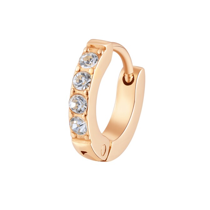 Orecchino Brosway Chakra in acciaio rose e cristalli