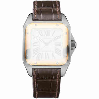 Original Cartier Santos 100 MidSize Brown Strap Original Cartier Santos 100 MidSize Brown Strap